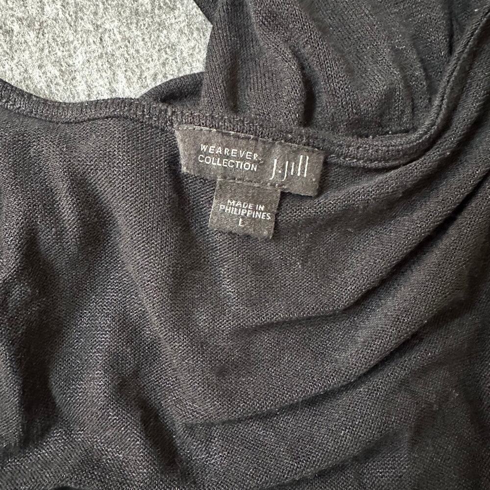 J.JILL Wearever Collection Black Cardigan L Rayon Spandex - Picture 7 of 9